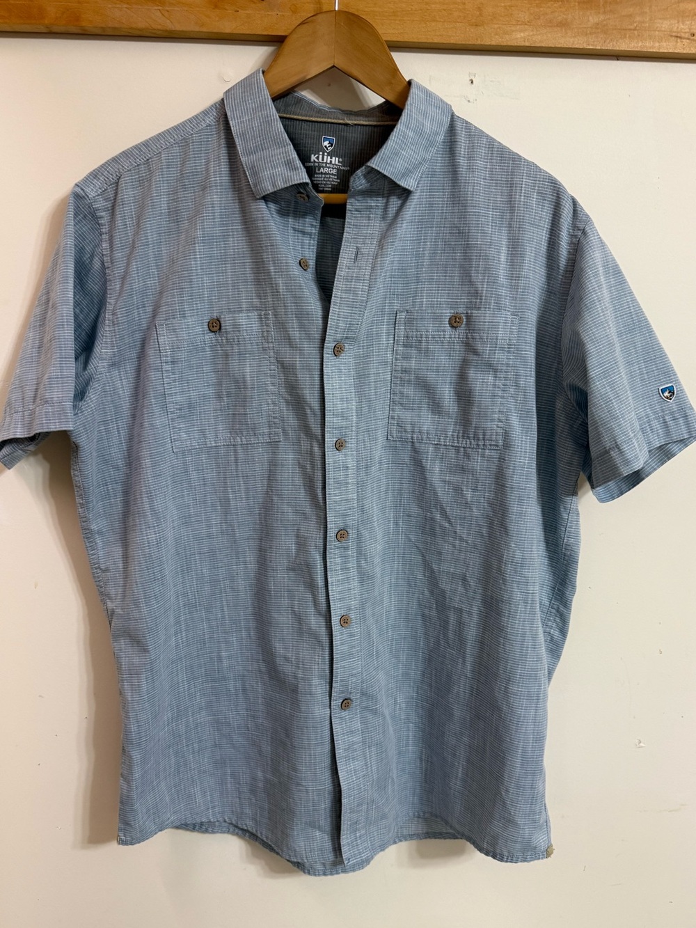 Kuhl Men’s Short-Sleeve Button-Down Shirt - Light Blue Heather